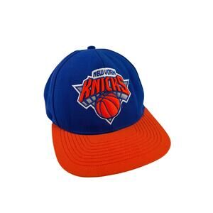 Adidas New York Knicks Basketball Cap Blue Orange Embroidered NBA Snapback Hat